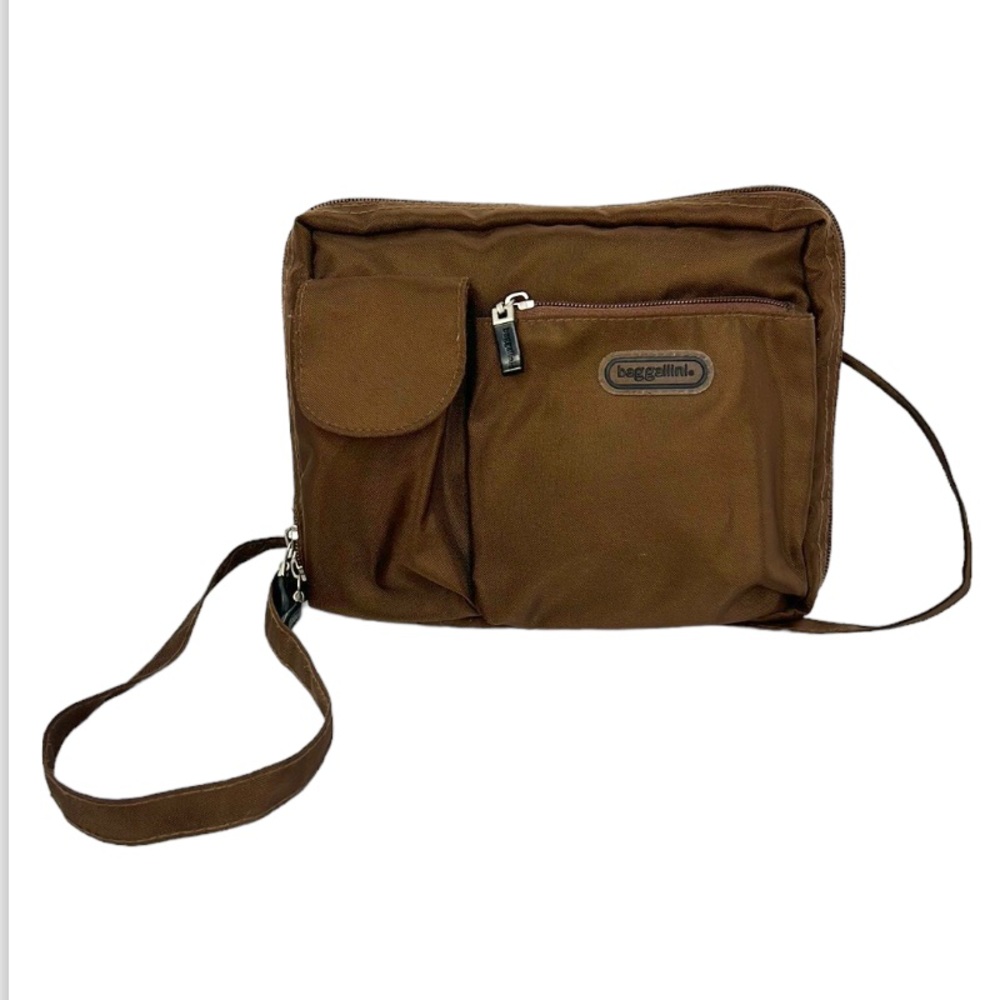Baggallini Brown Convertible Crossbody Utility Compartment Travel Hiking Bag